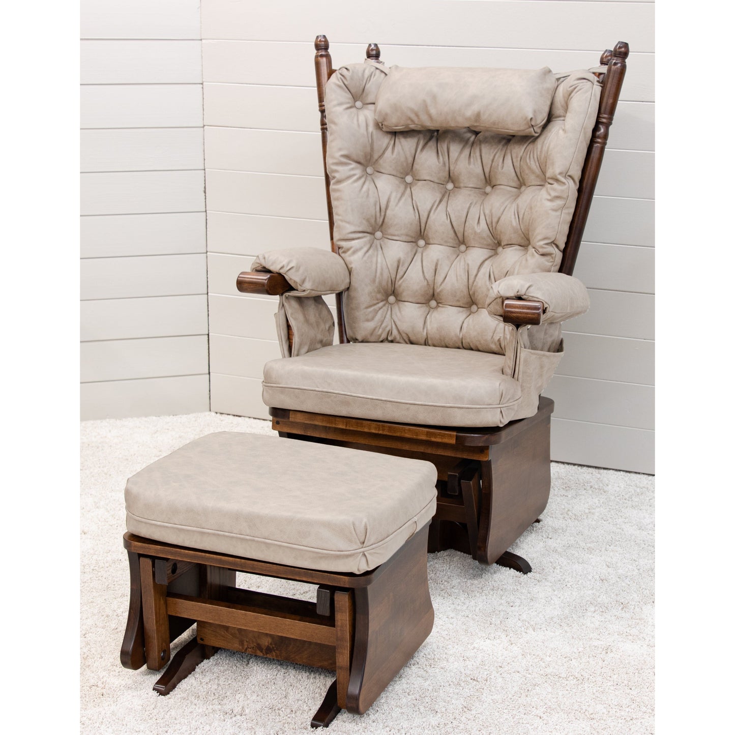 Traditional Swivel Glider Rocker & Ottoman