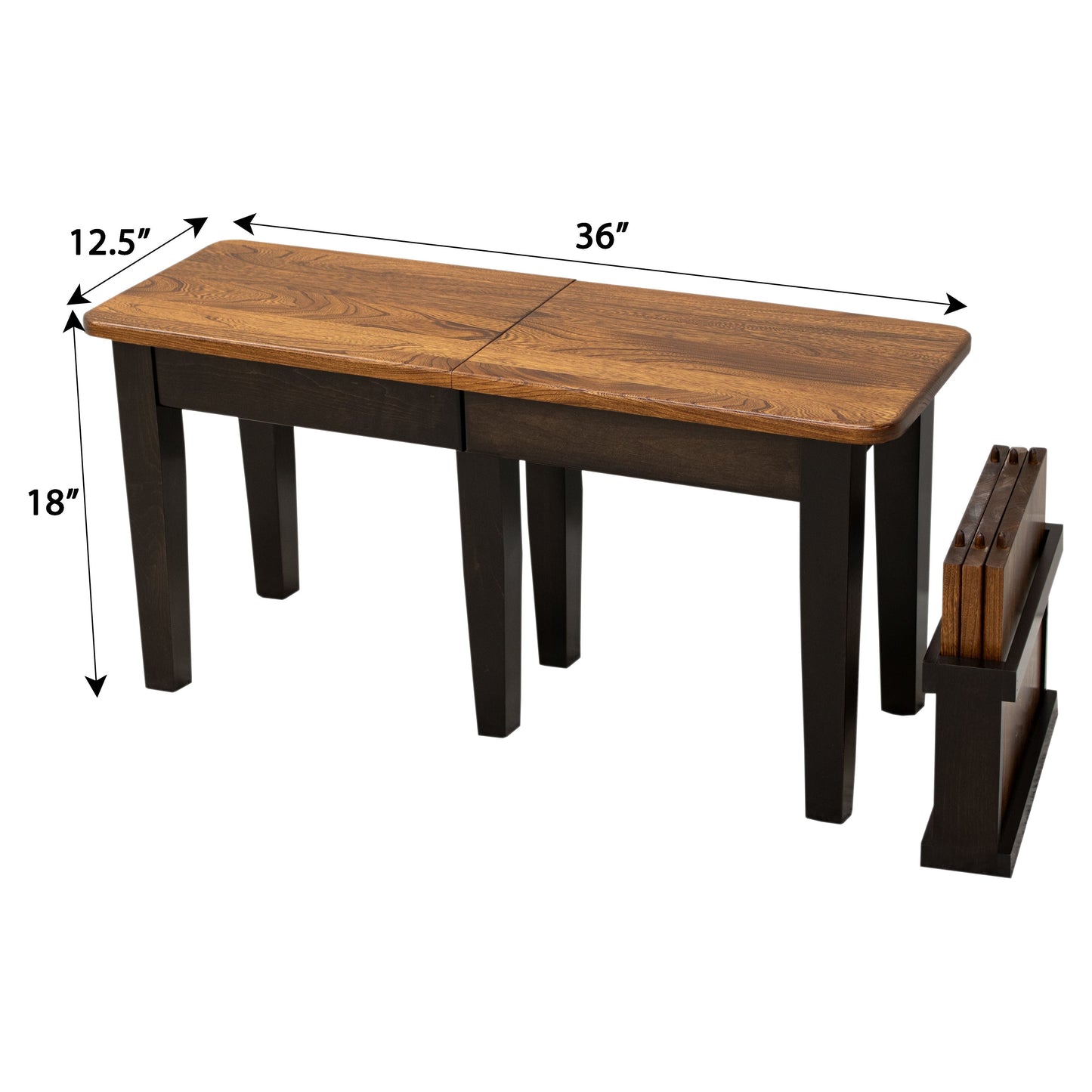 Shaker Expandable Bench, 3' to 6'