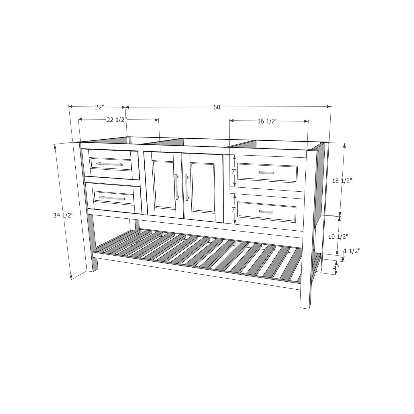 Farmhouse 60" Single Bowl Vanity