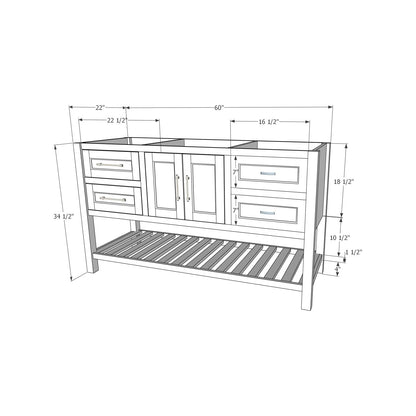 Farmhouse 60" Single Bowl Vanity