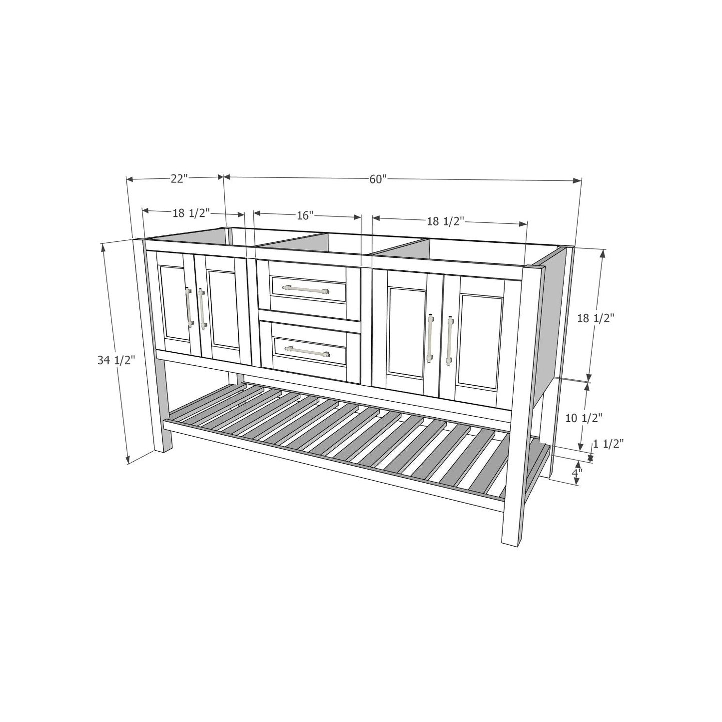 Farmhouse 60" Double Bowl Vanity