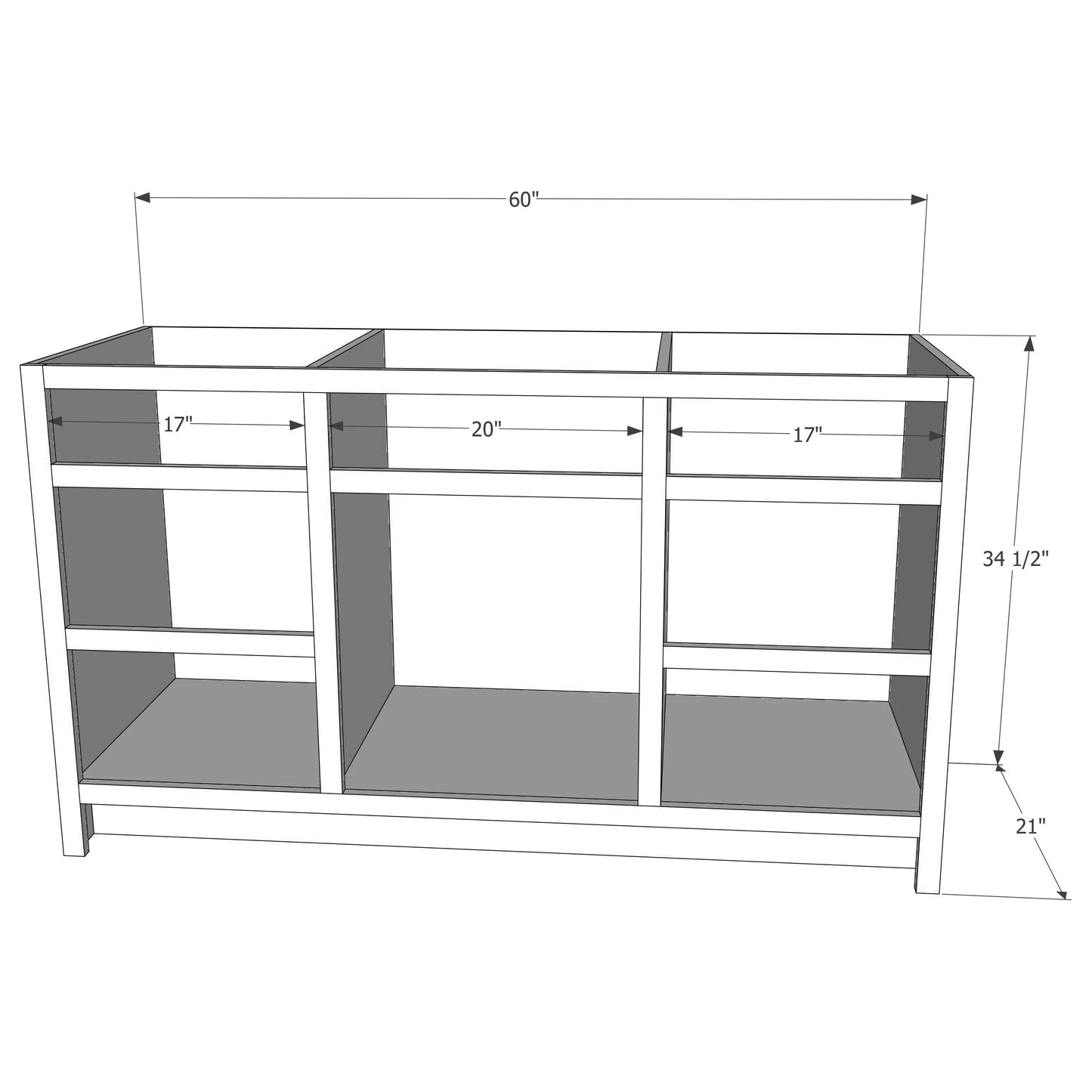 Shaker 60" Single Bowl Vanity