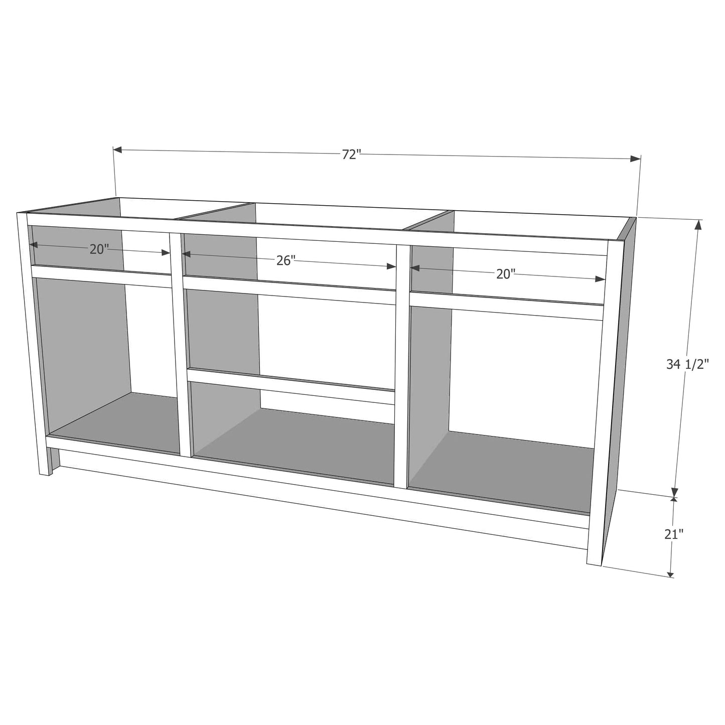 Shaker 72" Double Bowl Vanity