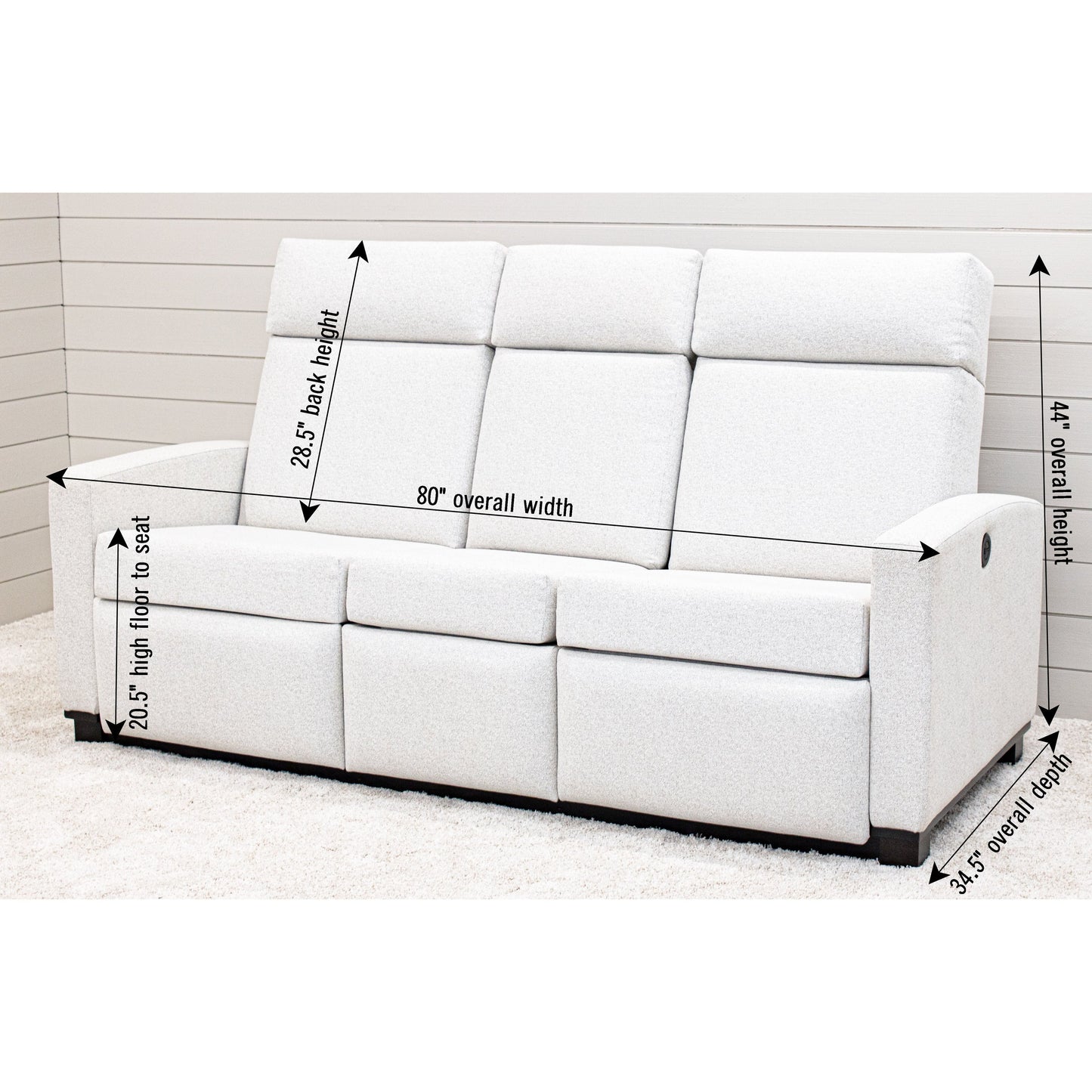 Modern Shaker Reclining Sofa