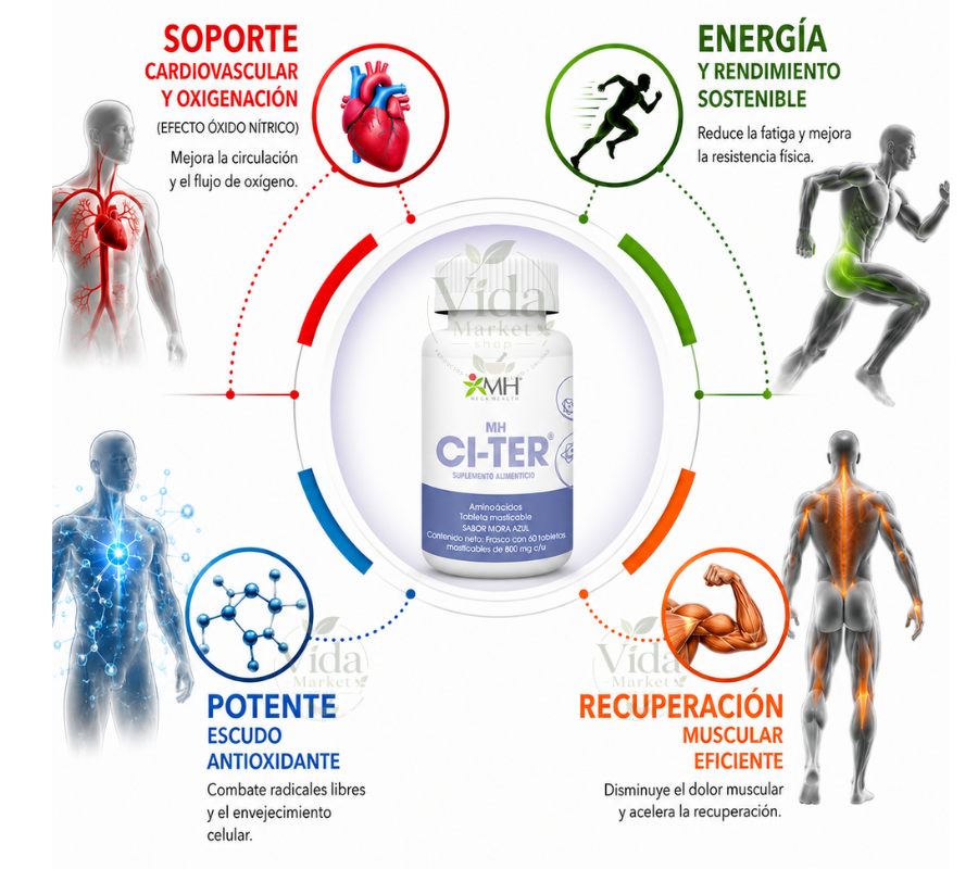 MH CI-TER | L-taurina, L-arginina, L-citrulina y ácido alfalipoico