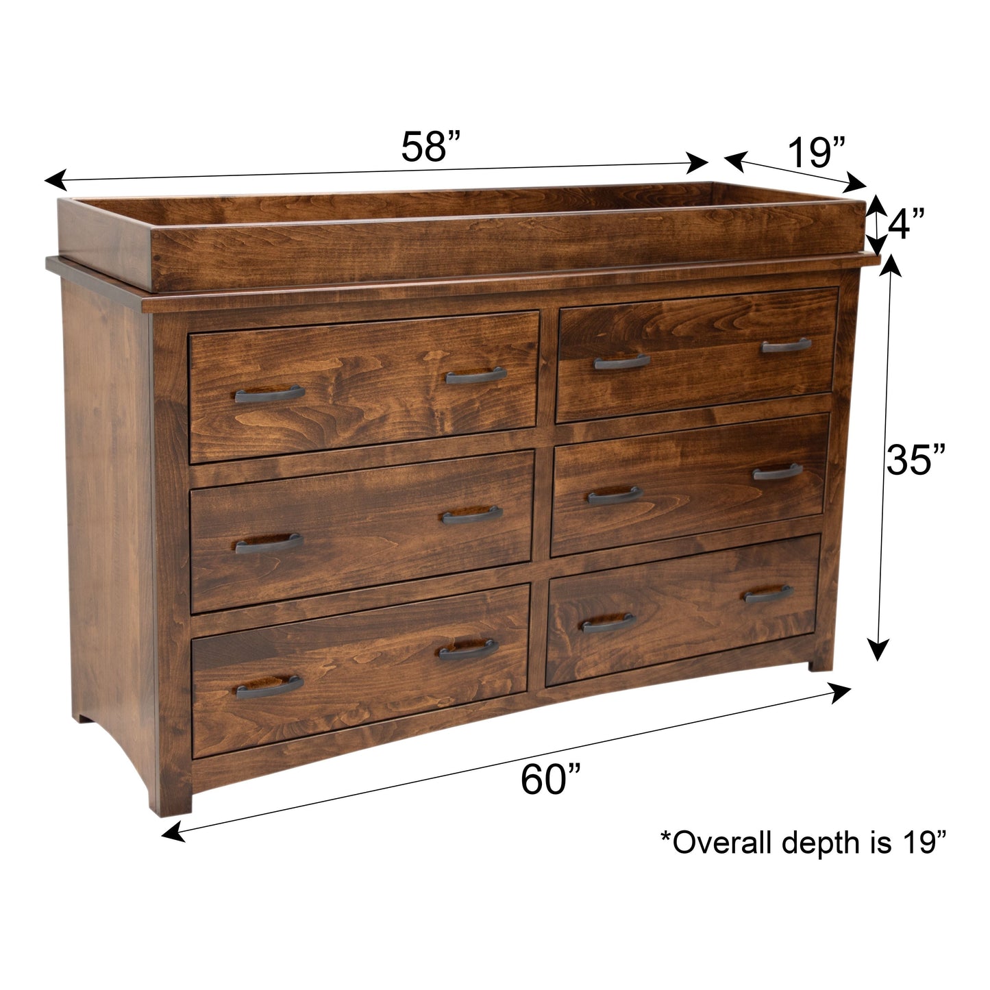 Craftsman Mission 6-Drawer Nursery Dresser with Changing Topper