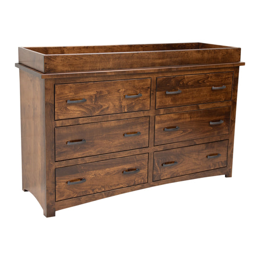 Craftsman Mission 6-Drawer Nursery Dresser with Changing Topper