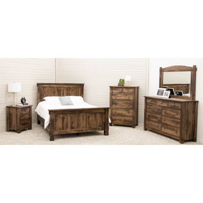 DCF Roughsawn Panel Bed with Straight Headboard