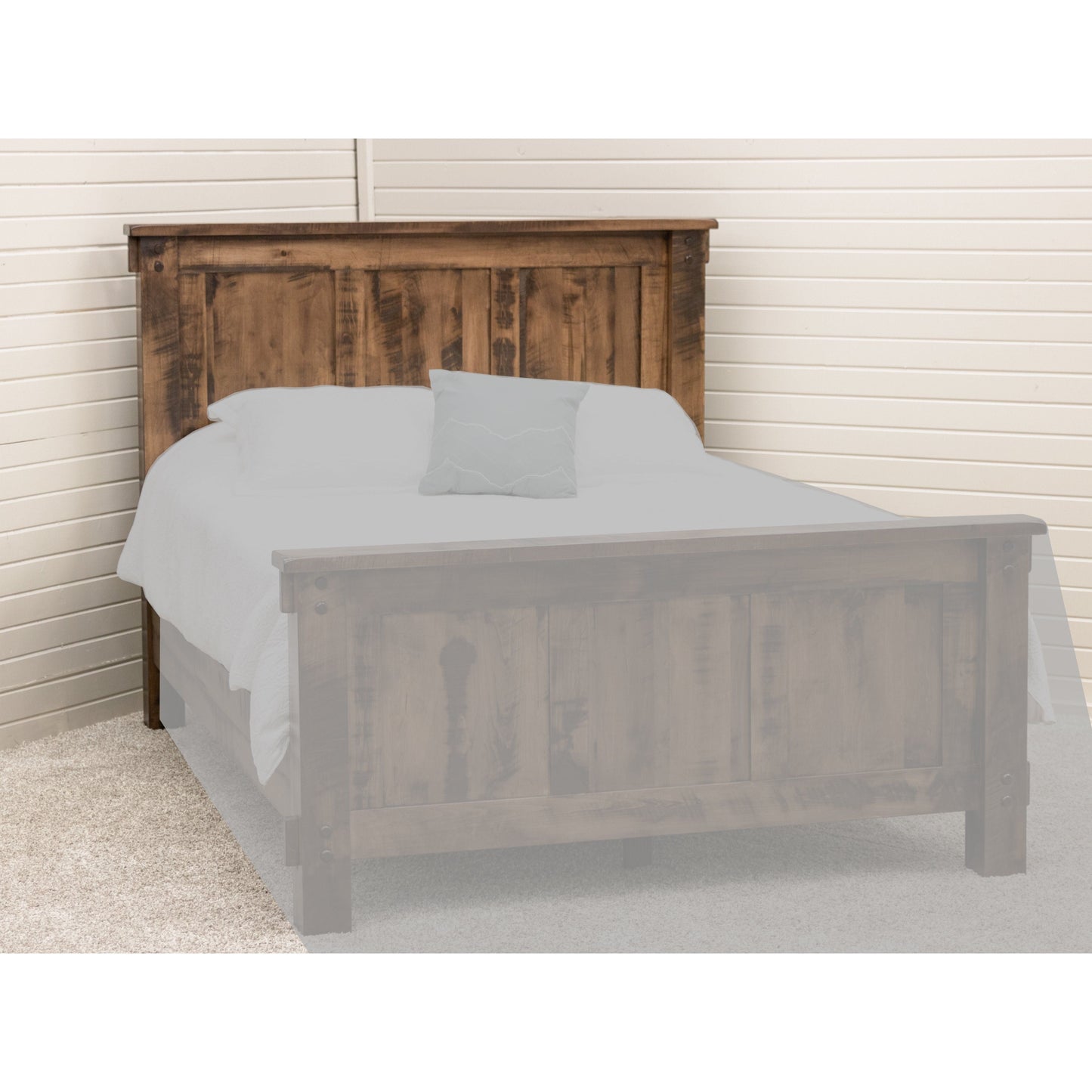 DCF Roughsawn Solid Wood Straight Headboard Only