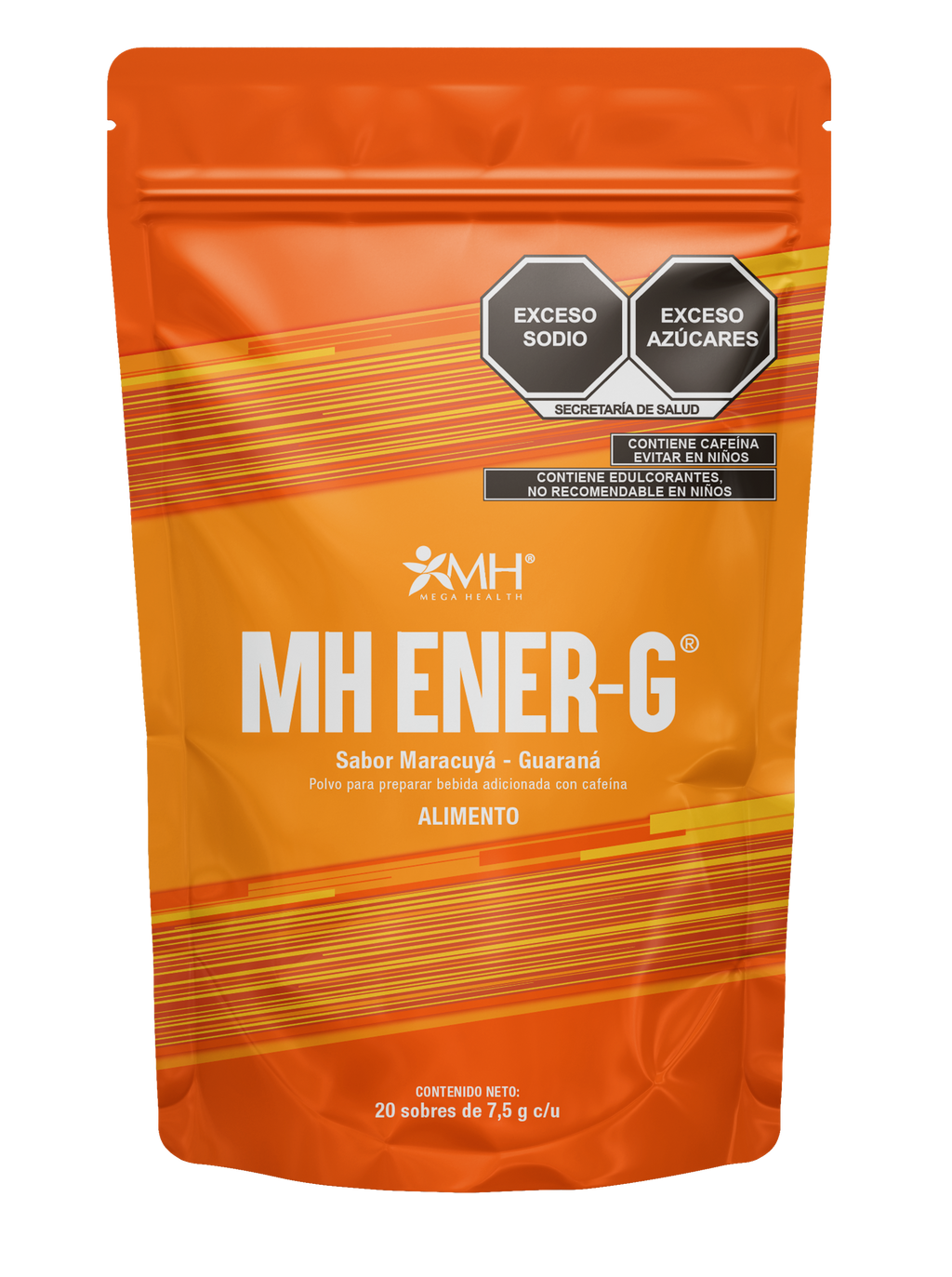 MH ENER-G® | Cafeína, 7 aminoácidos (Taurina, L-arginina, L-leucina, L-glicina, L-isoleucina, L-valina, L-tirosina), Ginseng, Ashwaganda, Hongo melena de león, Piperina, 13 vitaminas y minerales