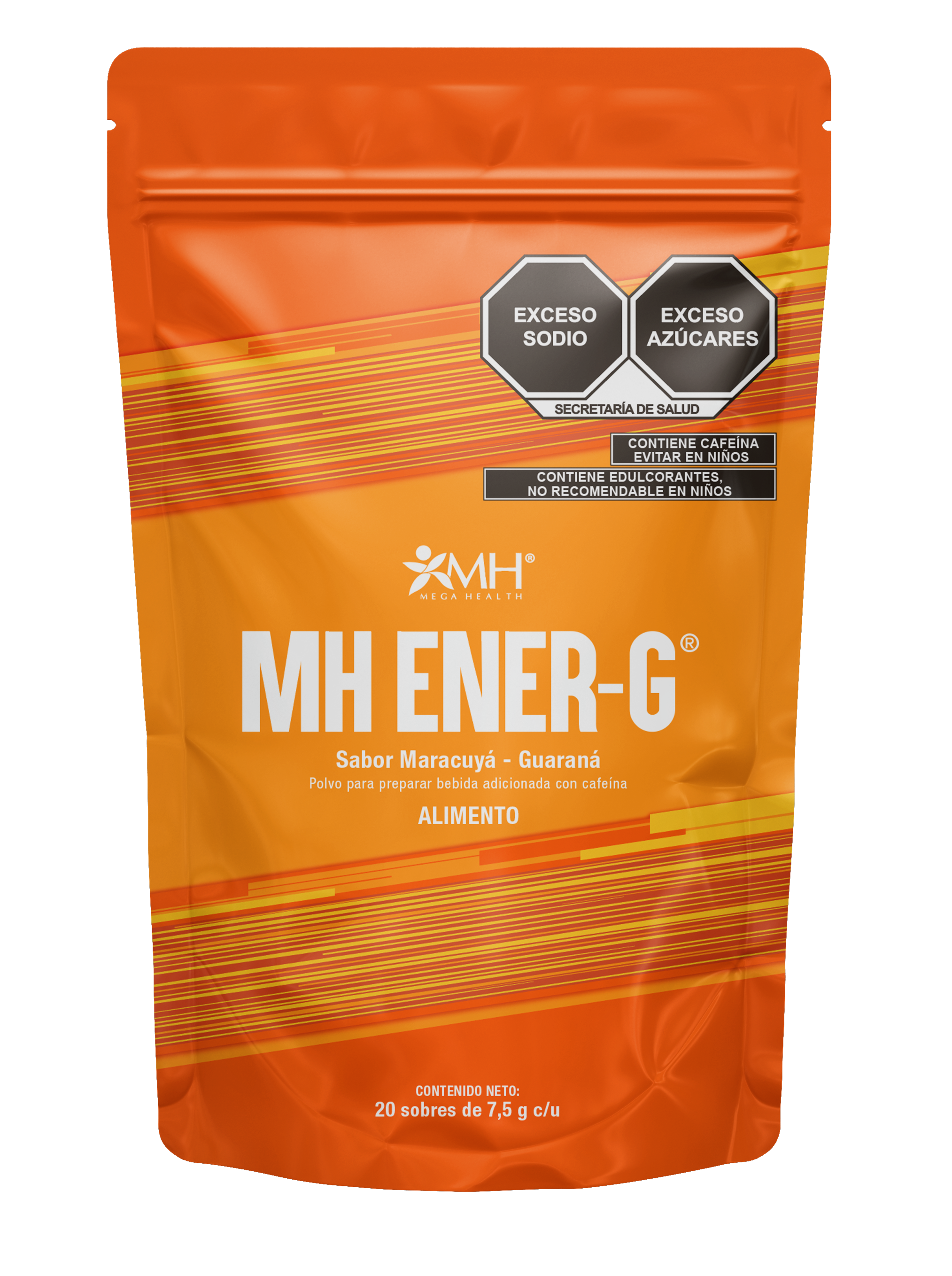 MH ENER-G® | Cafeína, 7 aminoácidos (Taurina, L-arginina, L-leucina, L-glicina, L-isoleucina, L-valina, L-tirosina), Ginseng, Ashwaganda, Hongo melena de león, Piperina, 13 vitaminas y minerales