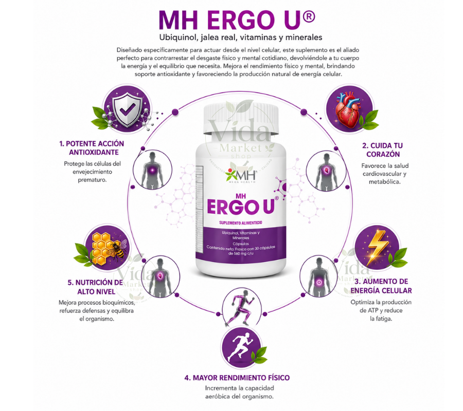 MH ERGO U® | Ubiquinol, jalea real, vitaminas y minerales