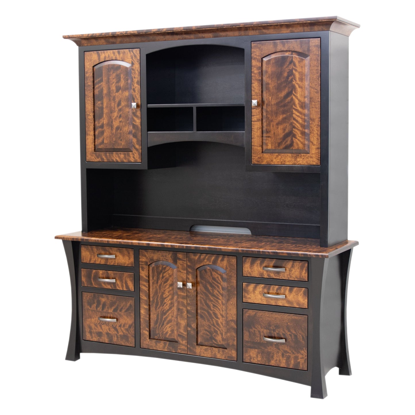 Brooklyn Office Credenza with Hutch Top