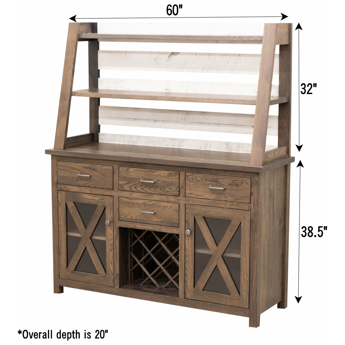 Farmhouse Wine Buffet with Hutch Topper - OVERSTOCK DISCOUNT