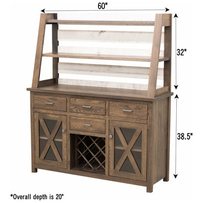 Farmhouse Wine Buffet with Hutch Topper - OVERSTOCK DISCOUNT