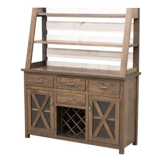 Farmhouse Wine Buffet with Hutch Topper - OVERSTOCK DISCOUNT