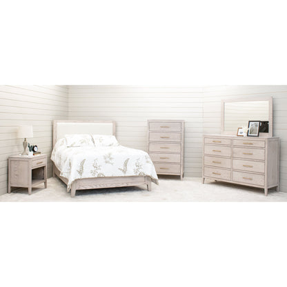 Hilton Wood Bed Frame with Upholstered Headboard