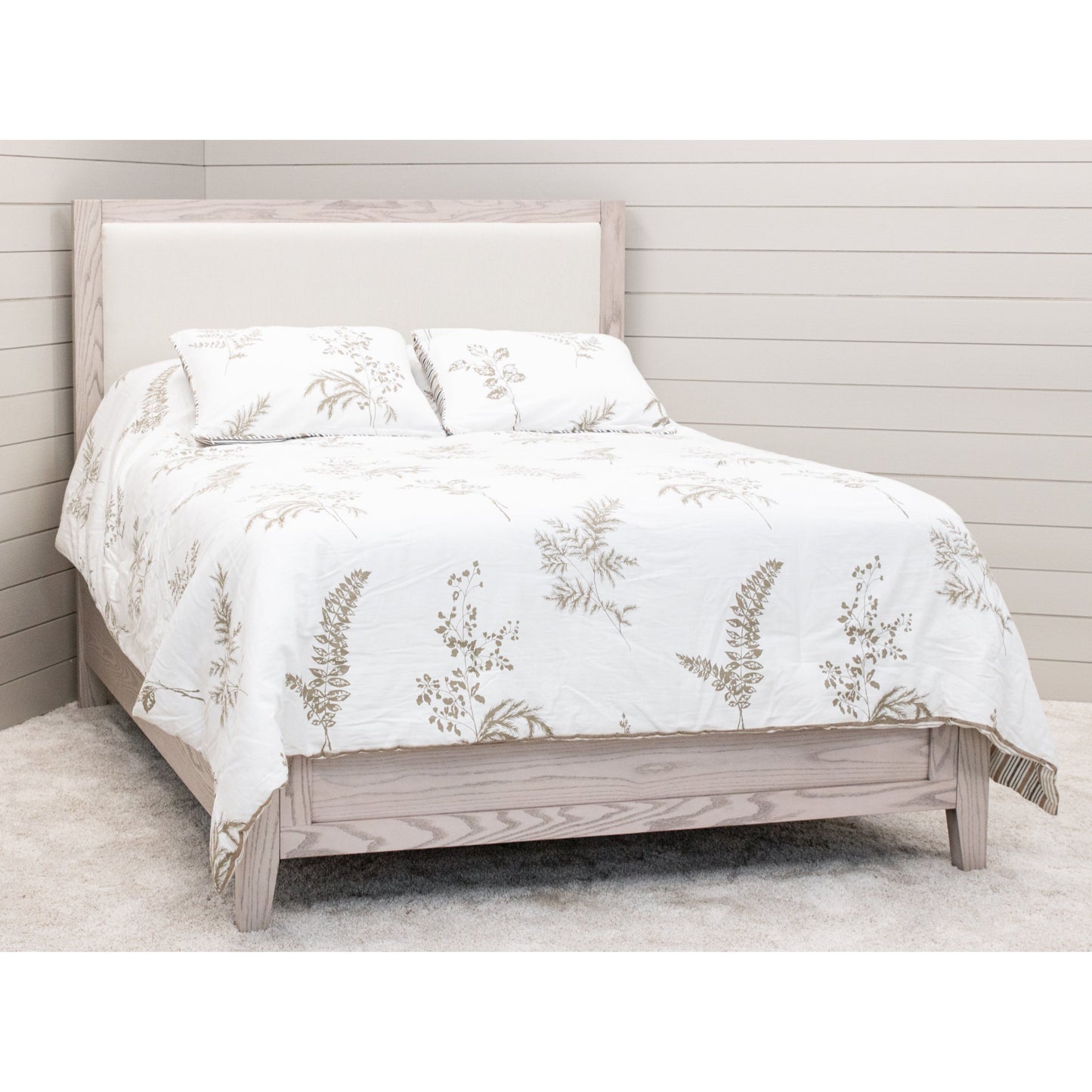 Hilton Wood Bed Frame with Upholstered Headboard