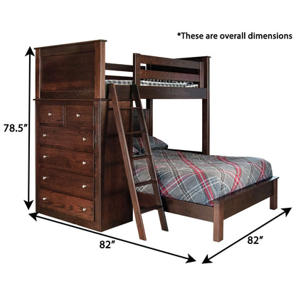 Jordan Twin Over Full Loft Bed with Ladder