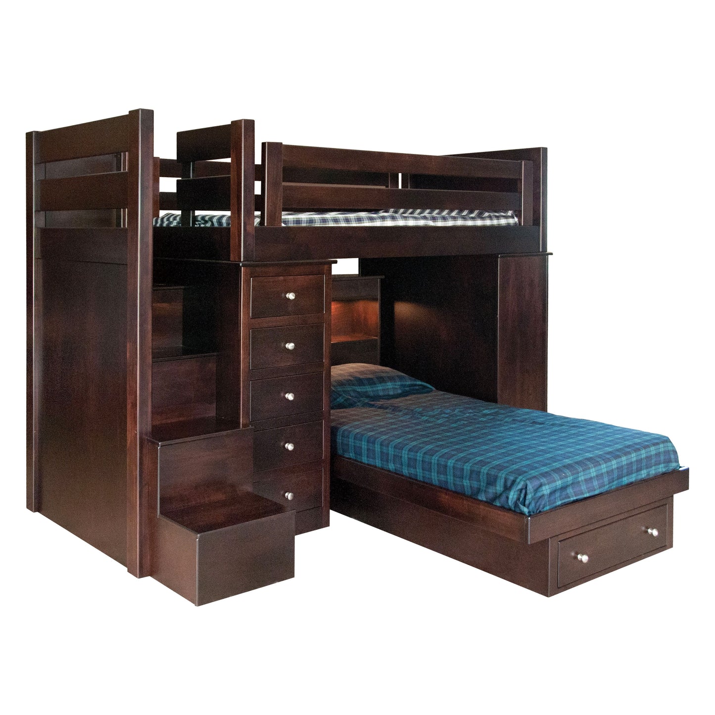 Weston Twin Over Twin Loft Bed with Step Unit