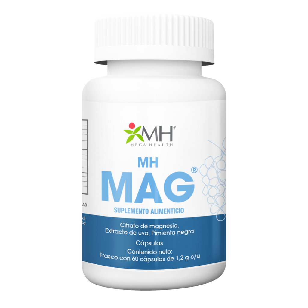 MH MAG® | Citrato de magnesio, extracto de uva (Vitis vinífera L.), pimienta negra (Piper nigrum)Ciencia y Optimización Celular