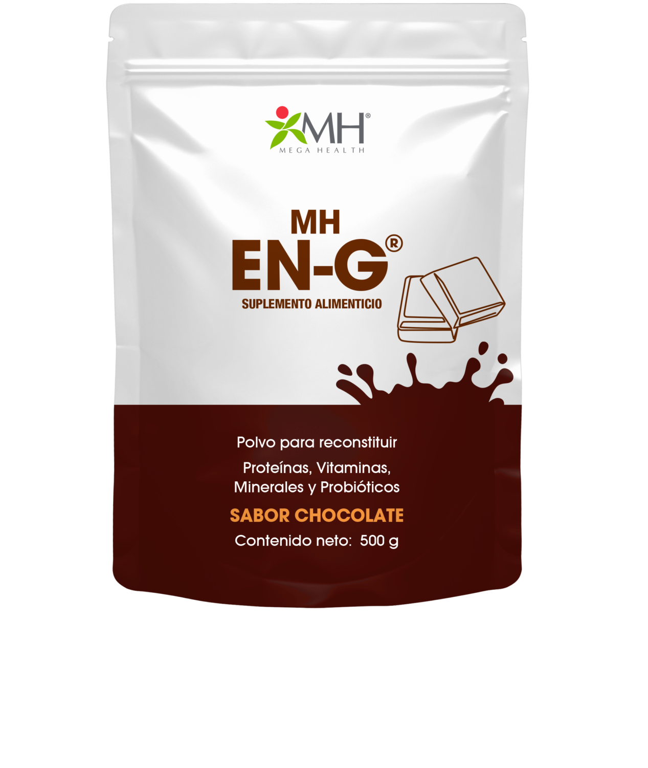 MH EN-G® | Proteina aislada de soya, Casepina micelar, Fibra de maltodextrina, Jalea real, Vitaminas y Minerales.