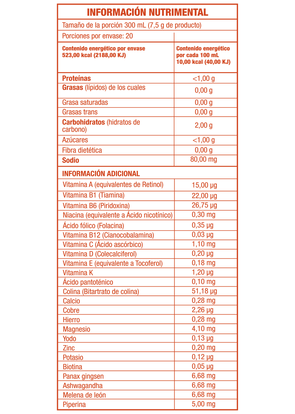 MH ENER-G® | Cafeína, 7 aminoácidos (Taurina, L-arginina, L-leucina, L-glicina, L-isoleucina, L-valina, L-tirosina), Ginseng, Ashwaganda, Hongo melena de león, Piperina, 13 vitaminas y minerales