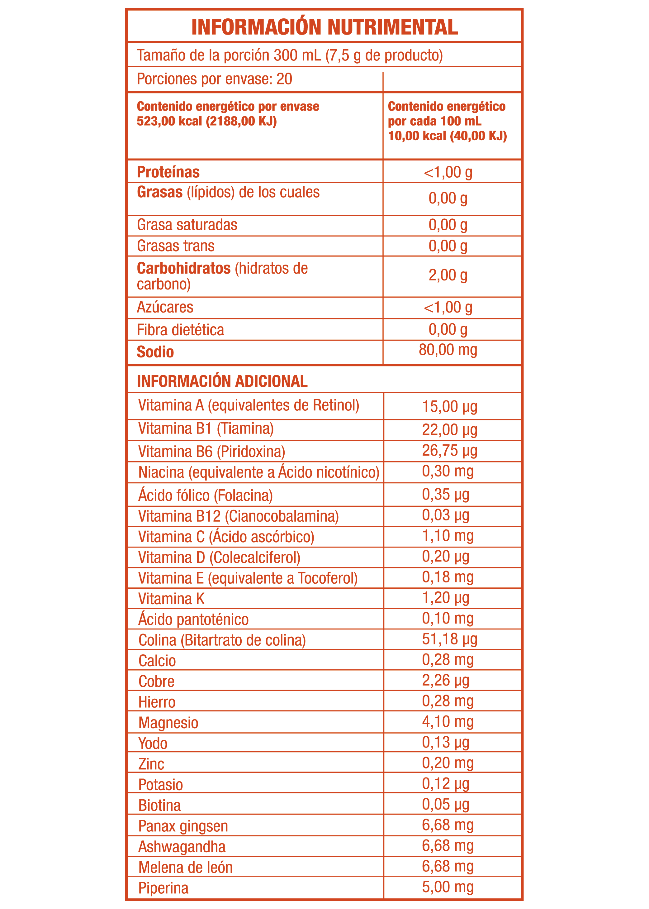 MH ENER-G® | Cafeína, 7 aminoácidos (Taurina, L-arginina, L-leucina, L-glicina, L-isoleucina, L-valina, L-tirosina), Ginseng, Ashwaganda, Hongo melena de león, Piperina, 13 vitaminas y minerales