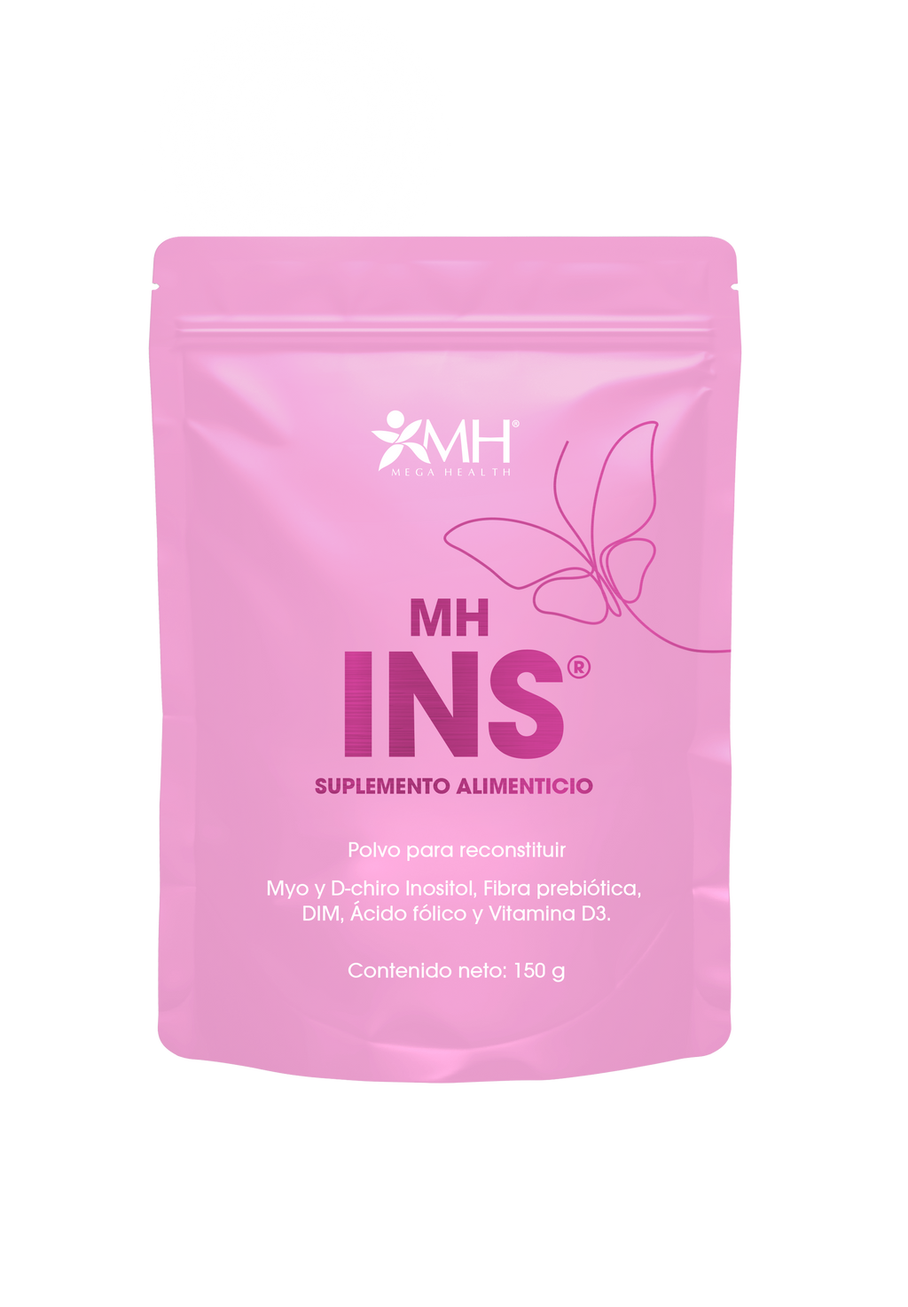 MH INS® | Myo inositol, D-chiro inositol. Inulina de achicoria (Cichorium intybus), DIM (3,3’-Diindolilmetano Ácido fólico y Vitamina D3