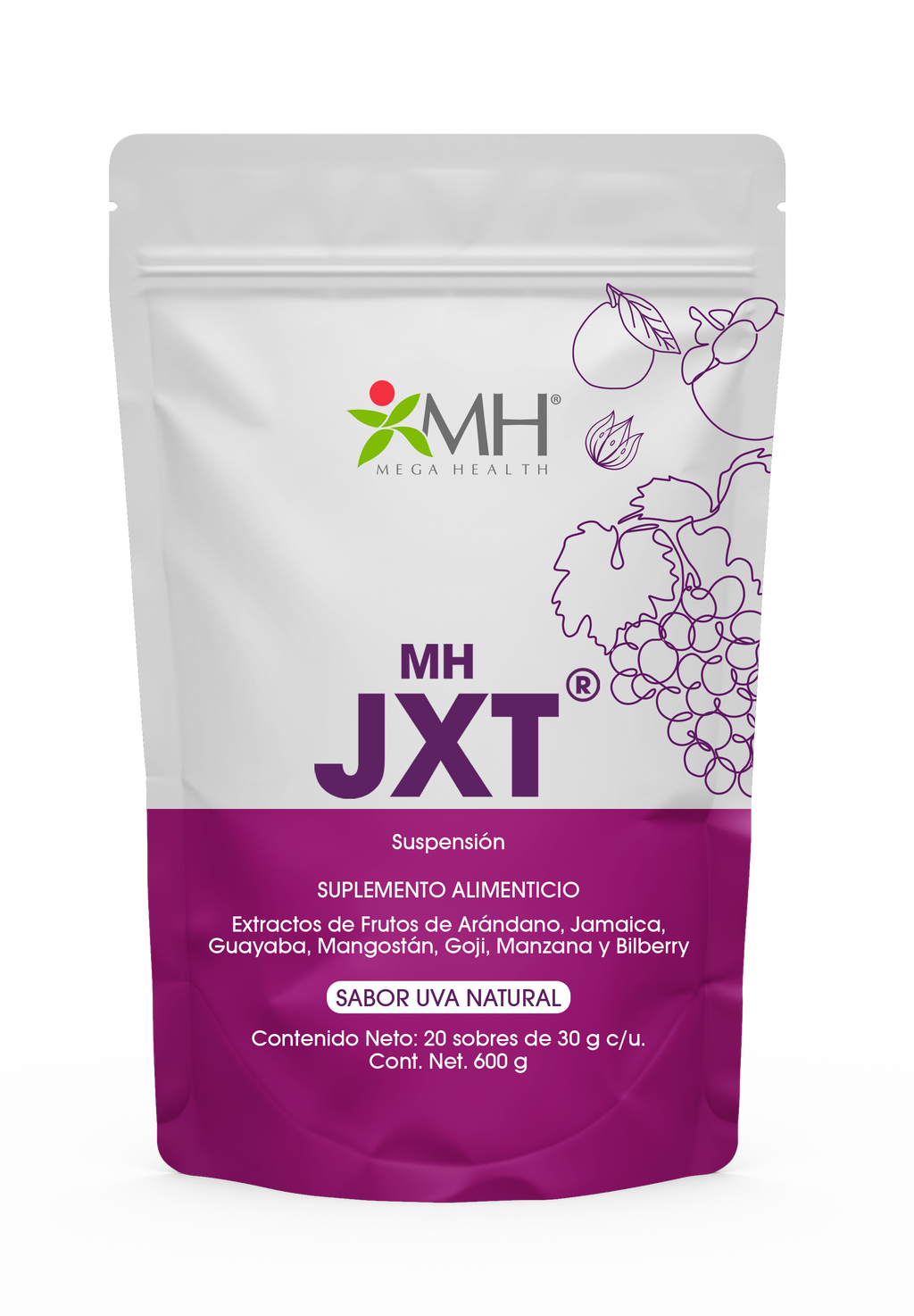 MH JXT® | Fruto de arándano; Flor de Jamaica, de guayaba; Fruto de Mangostán; Fruto de Goji; Fibra de Manzana; Fruto de Bilberry