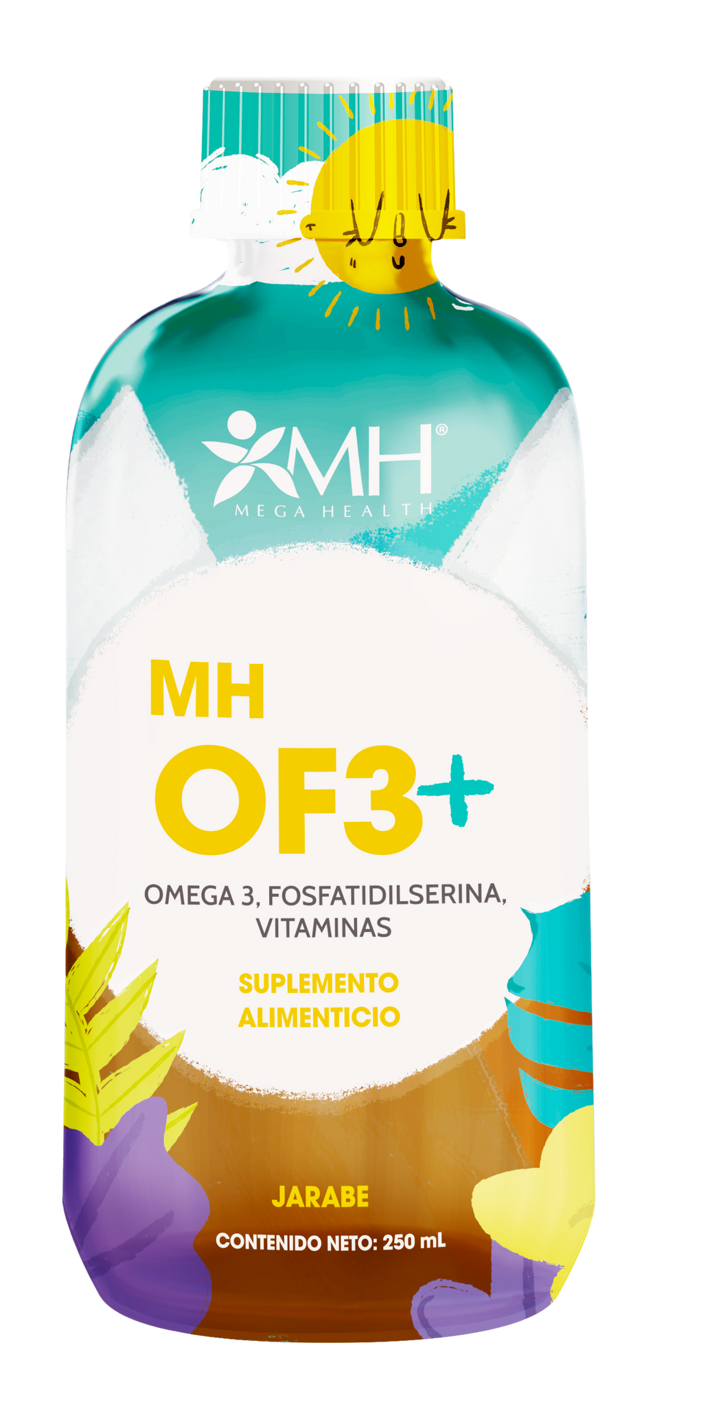 MH OF3+ | Aceite de salmón (omega 3), fosatidilseina, vitaminas del complejo B (B1, B2, B3, B5 y B6, biotina), vitamina K, L-arginina y L-glutamina