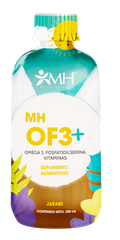 MH OF3+ | Aceite de salmón (omega 3), fosatidilseina, vitaminas del complejo B (B1, B2, B3, B5 y B6, biotina), vitamina K, L-arginina y L-glutamina