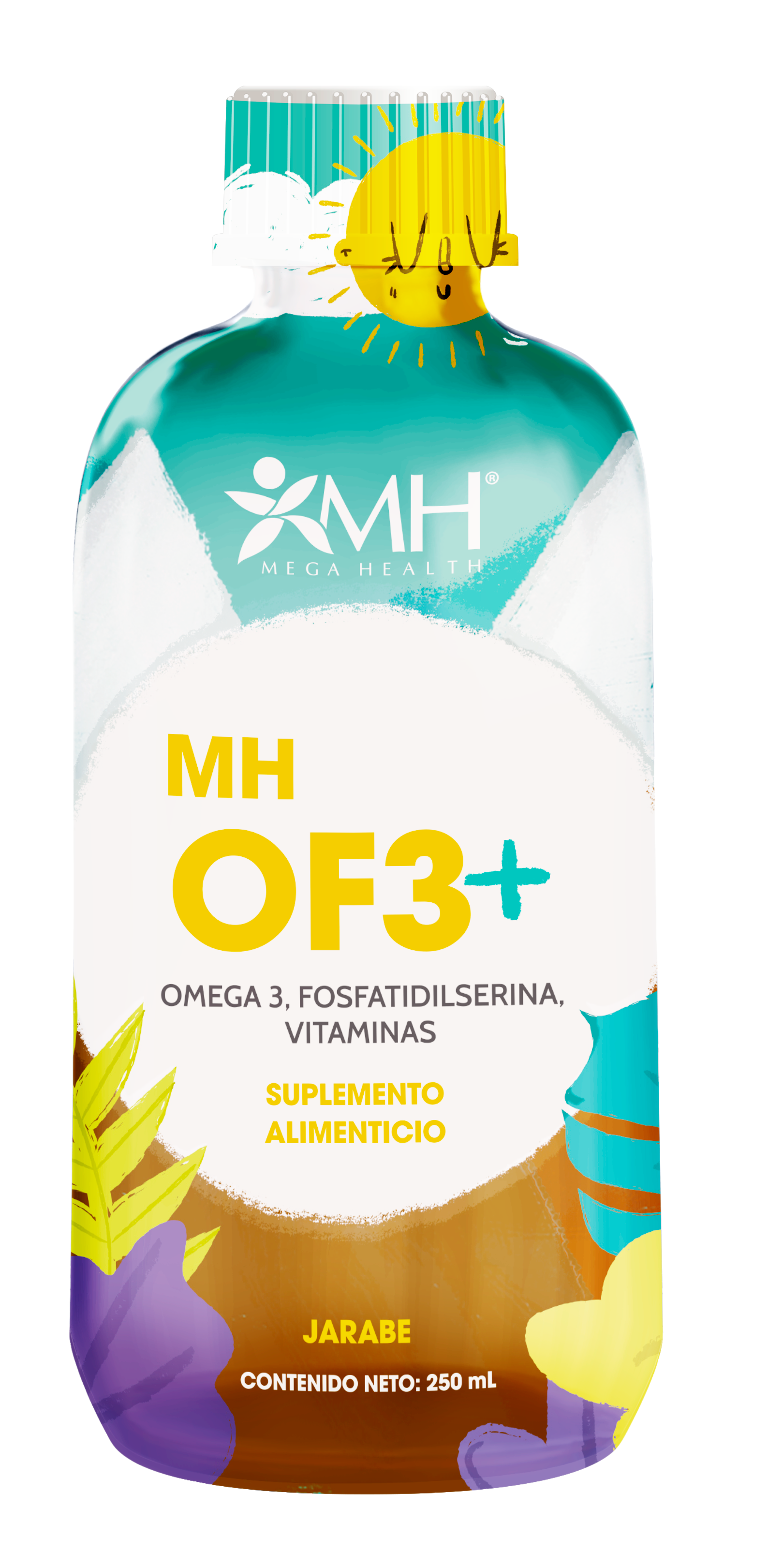 MH OF3+ | Aceite de salmón (omega 3), fosatidilseina, vitaminas del complejo B (B1, B2, B3, B5 y B6, biotina), vitamina K, L-arginina y L-glutamina
