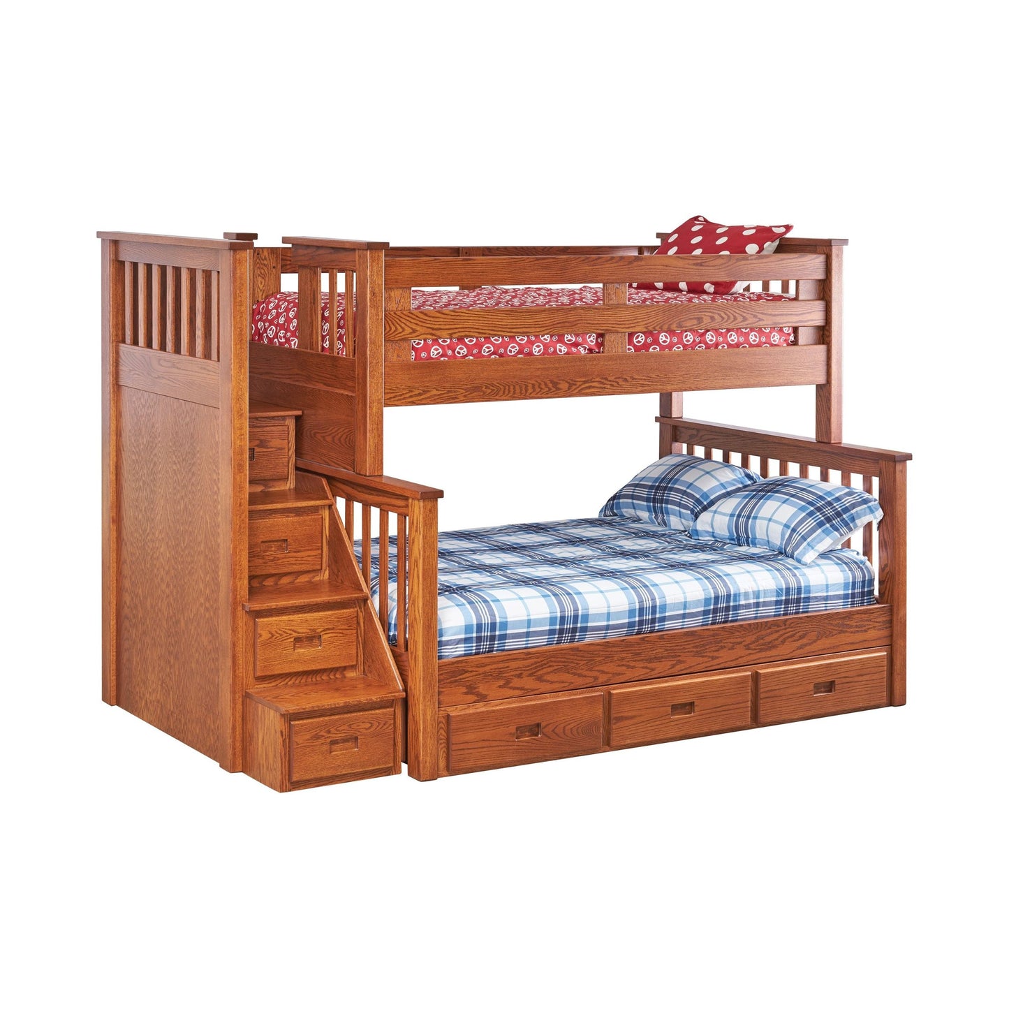 Mission Twin Over Full Bunk Bed with Step Unit