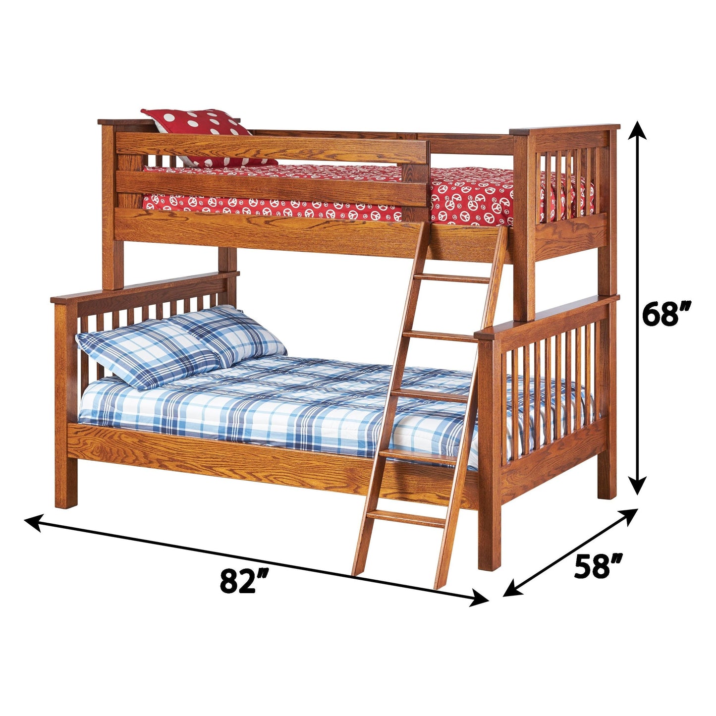 Mission Twin Over Full Bunk Bed with Ladder