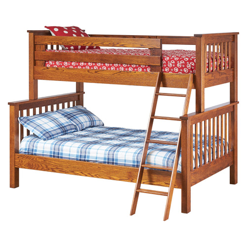 Mission Twin Over Full Bunk Bed with Ladder