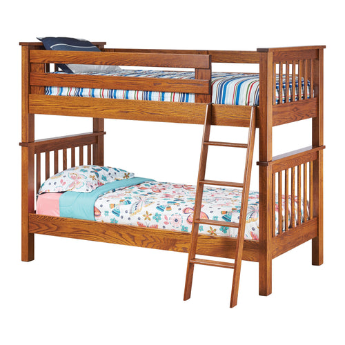 Mission Twin Over Twin Bunk Bed with Ladder