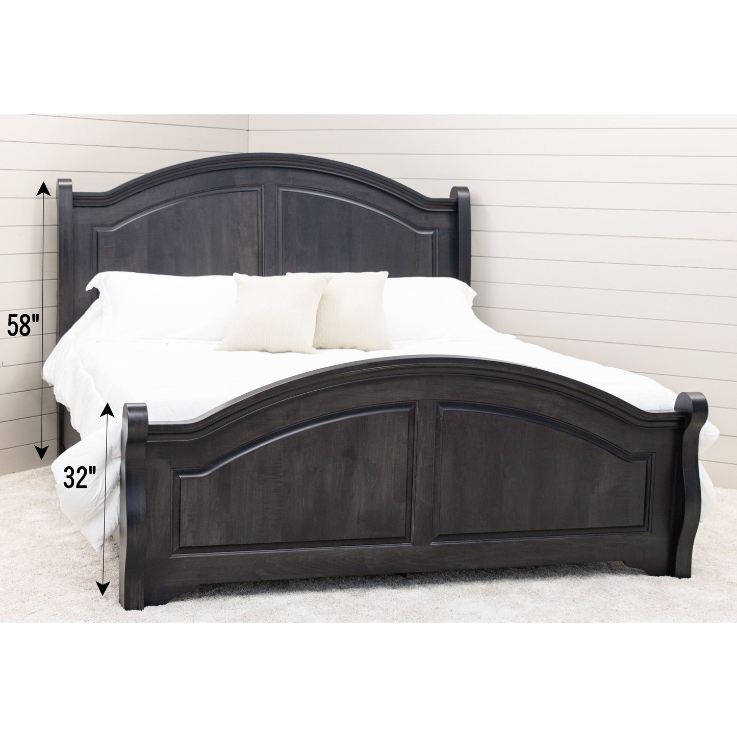 Miranda Sleigh Bed with Arched Footboard