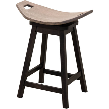 24" Mission Swivel Saddle Bar Stool