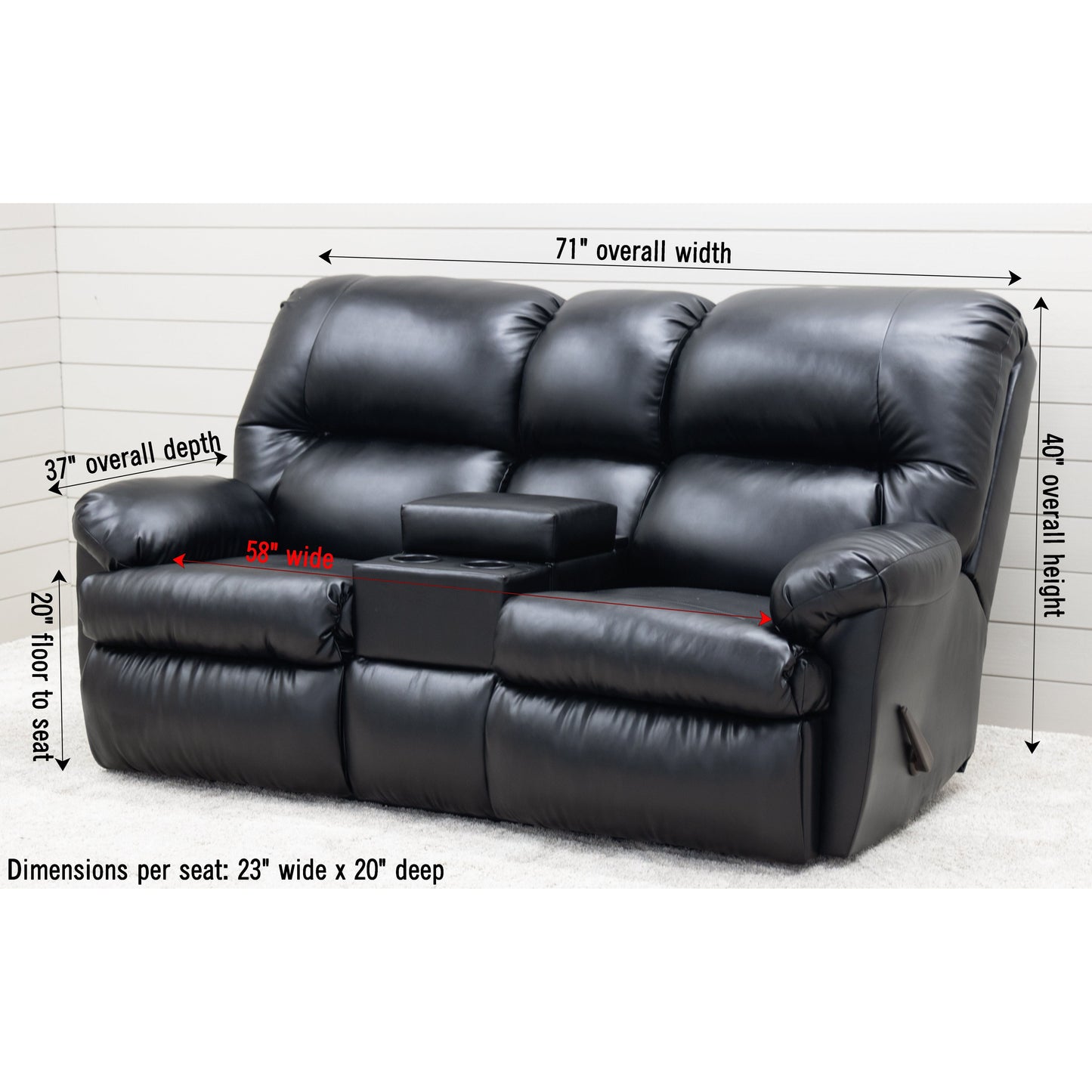 Montana Custom Reclining Loveseat with Console