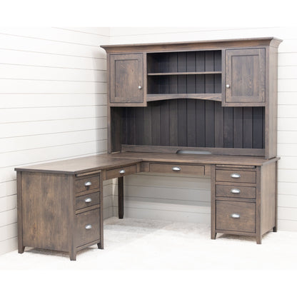 Phoenix L Desk with Hutch Top