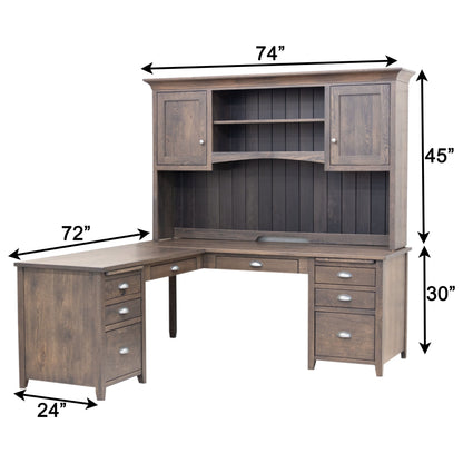 Phoenix L Desk with Hutch Top