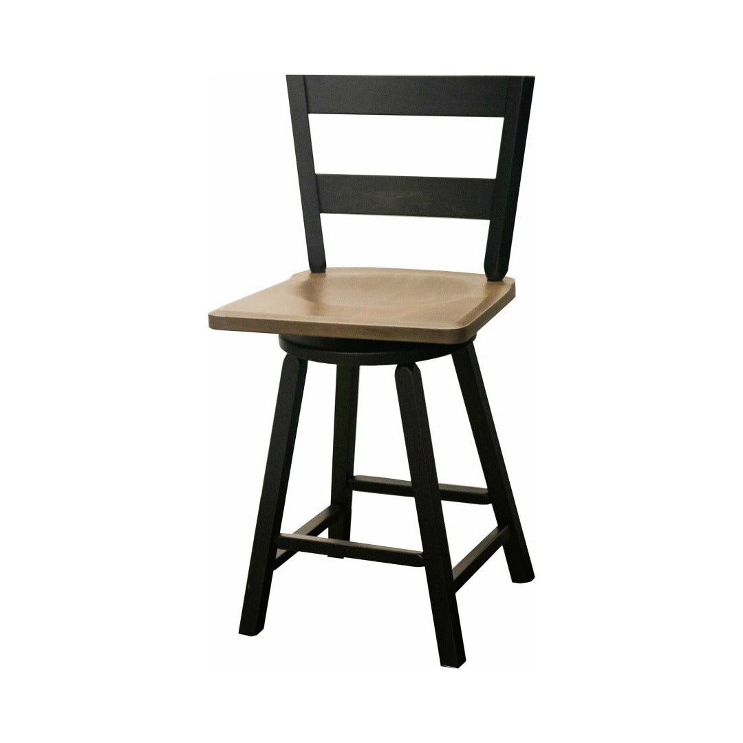 24" Post Mission 2-Slat Swivel Bar Chair