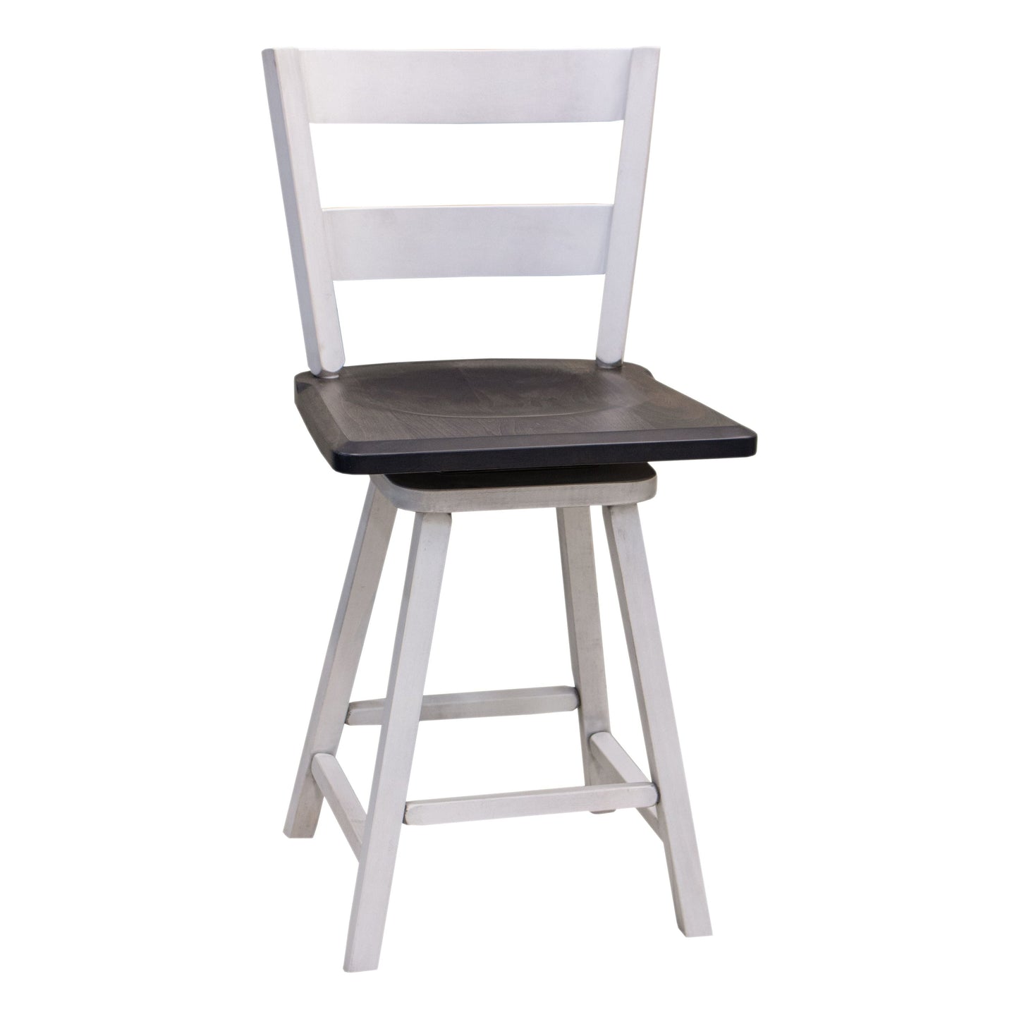 24" Post Mission 2-Slat Swivel Bar Chair