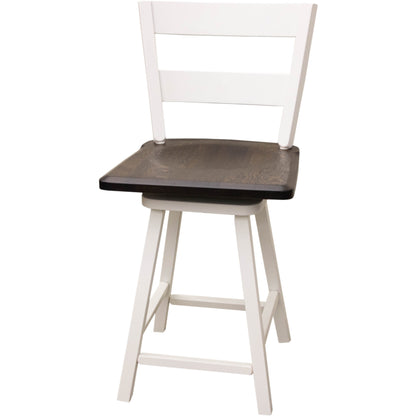 24" Post Mission 2-Slat Swivel Bar Chair