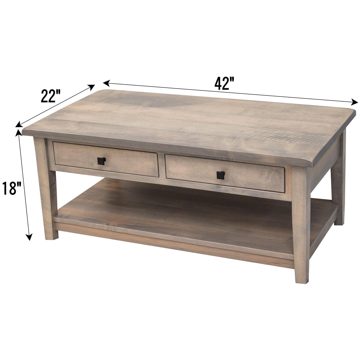 Riverton Rustic Rectangle Open Coffee Table