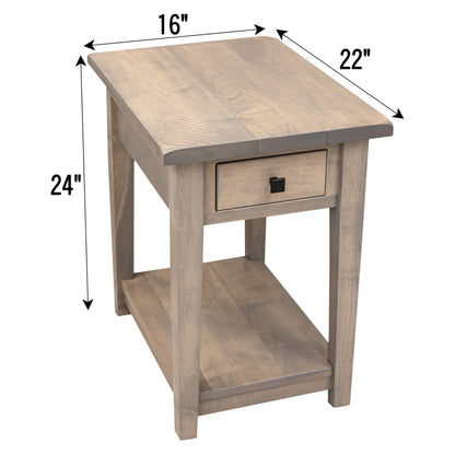 Riverton Rustic Small Square Open End Table