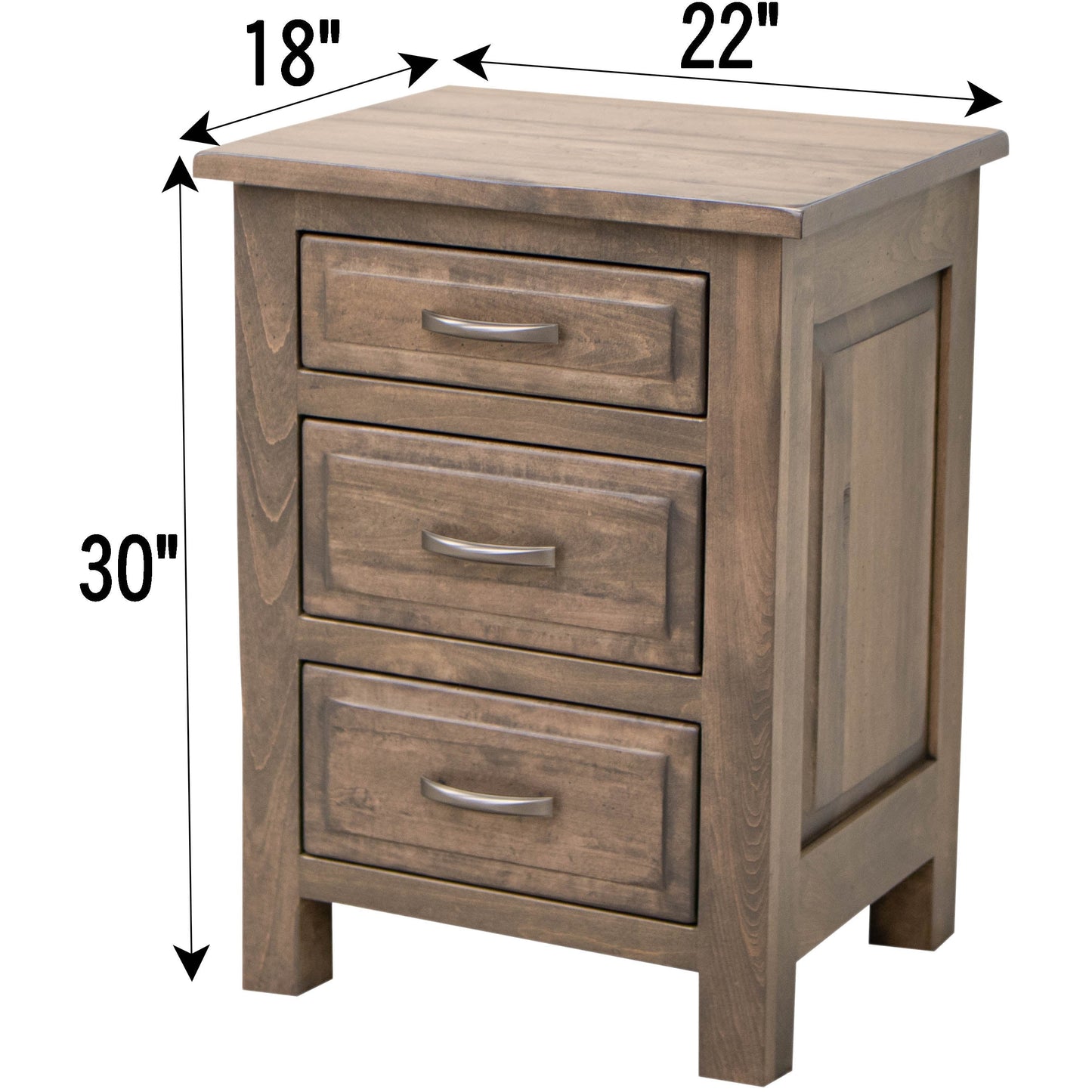 Savannah Rustic 3-Drawer Nightstand