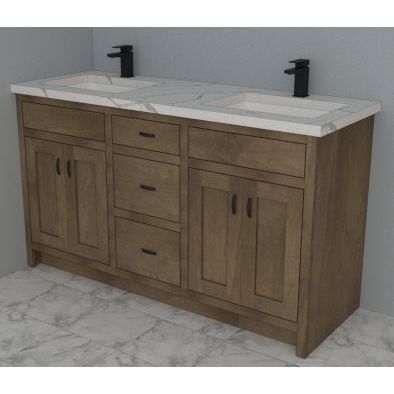 Shaker 60" Double Bowl Vanity